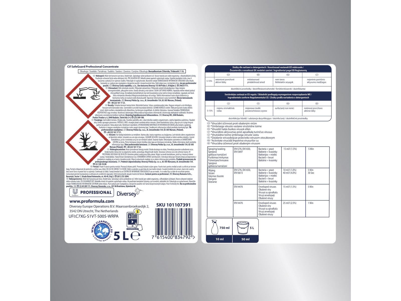 Cif Pro Formula Safeguard Koncentrat 5L Myjąco-dezynfekujący